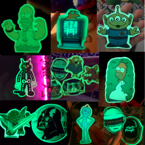 Stickers glow in the dark
